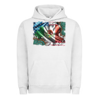 Pigment Lunar Rock usa and mexico flag with leopard cowhide and gemstone background Urban Hoodie - Artiststas