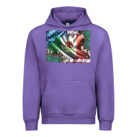 Tulip usa and mexico flag with leopard cowhide and gemstone background Urban Hoodie - Artiststas