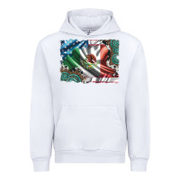 White usa and mexico flag with leopard cowhide and gemstone background Urban Hoodie - Artiststas