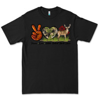 Black Peace Love White Tailed Buck Deer Premium Tee - LillyAllenDesigns