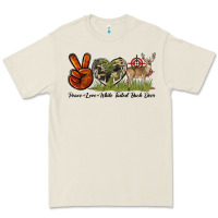 Bone Peace Love White Tailed Buck Deer Premium Tee - LillyAllenDesigns
