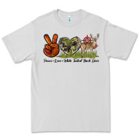 Peace Love White Tailed Buck Deer Premium Tee | Teevron