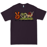 Plum Peace Love White Tailed Buck Deer Premium Tee - LillyAllenDesigns