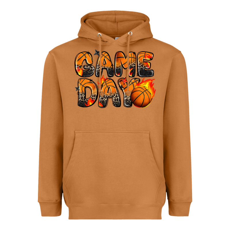 Game Day Basketball Leopard Heavyweight Hoodie by Zillion Design Studio | Teevron