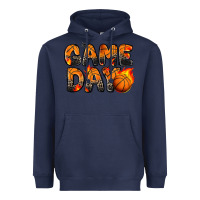 Navy game day basketball leopard Heavyweight Hoodie - Zillion Design Studio