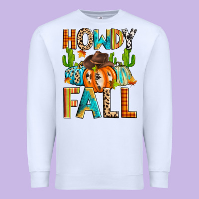 Howdy Fall Premium Sweatshirt Designed By Zillion Design Studio