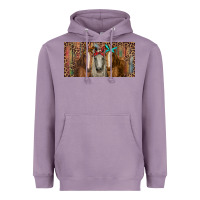 Lavender Horses with serape and leopard Heavyweight Hoodie - RanaPortraitStore