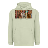 Matcha Horses with serape and leopard Heavyweight Hoodie - RanaPortraitStore