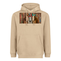 Mushroom Horses with serape and leopard Heavyweight Hoodie - RanaPortraitStore