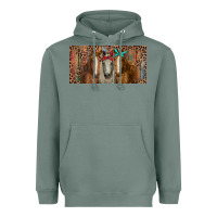 Sage Horses with serape and leopard Heavyweight Hoodie - RanaPortraitStore