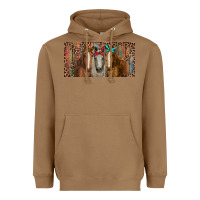 Toasted Coconut Horses with serape and leopard Heavyweight Hoodie - RanaPortraitStore