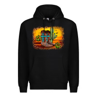 Black cross sunset backgraund Premium Hoodie - JahusDesignShop