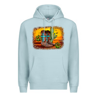Blue Mist cross sunset backgraund Premium Hoodie - JahusDesignShop