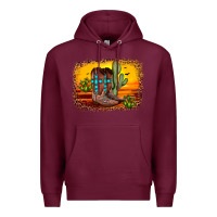 Burgundy cross sunset backgraund Premium Hoodie - JahusDesignShop