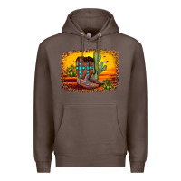 Coffee cross sunset backgraund Premium Hoodie - JahusDesignShop