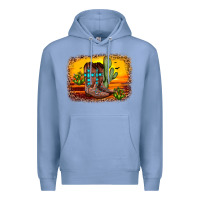 Colony Blue cross sunset backgraund Premium Hoodie - JahusDesignShop