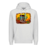 Dove Grey cross sunset backgraund Premium Hoodie - JahusDesignShop