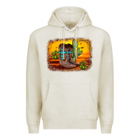 Oatmeal Heather cross sunset backgraund Premium Hoodie - JahusDesignShop