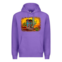 Purple cross sunset backgraund Premium Hoodie - JahusDesignShop