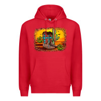 Red cross sunset backgraund Premium Hoodie - JahusDesignShop