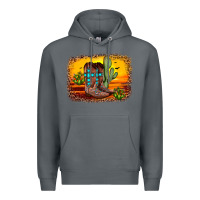 Rock cross sunset backgraund Premium Hoodie - JahusDesignShop