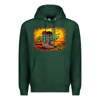 Sports Green cross sunset backgraund Premium Hoodie - JahusDesignShop