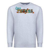 Heather Grey give thanks Premium Sweatshirt - RanaPortraitStore