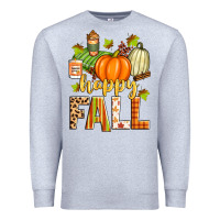 Heather Grey happy fall Premium Sweatshirt - Zillion Design Studio