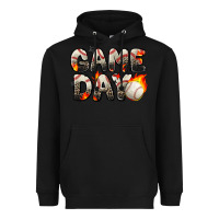 Black game day baseball leopard Heavyweight Hoodie - Zillion Design Studio