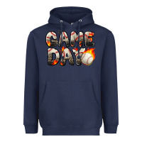Navy game day baseball leopard Heavyweight Hoodie - Zillion Design Studio