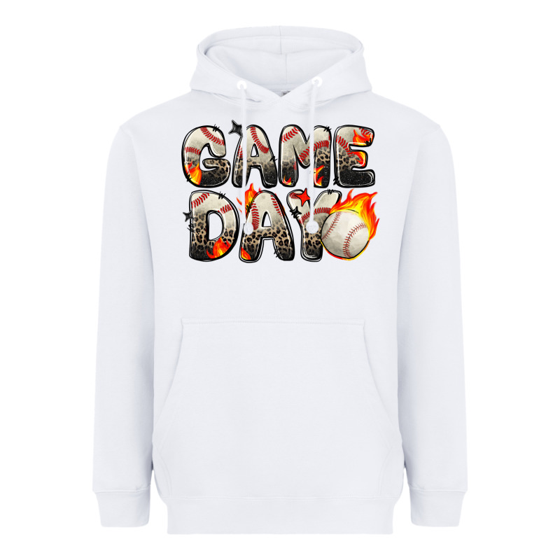 Game Day Baseball Leopard Heavyweight Hoodie by Zillion Design Studio | Teevron