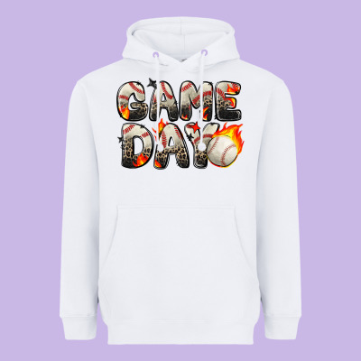 Game Day Baseball Leopard Heavyweight Hoodie Designed By Zillion Design Studio