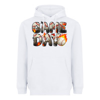 White game day baseball leopard Heavyweight Hoodie - Zillion Design Studio