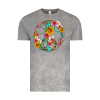 Cloud Rock floral peace sign with gemstone Vintage Tee - Artiststas