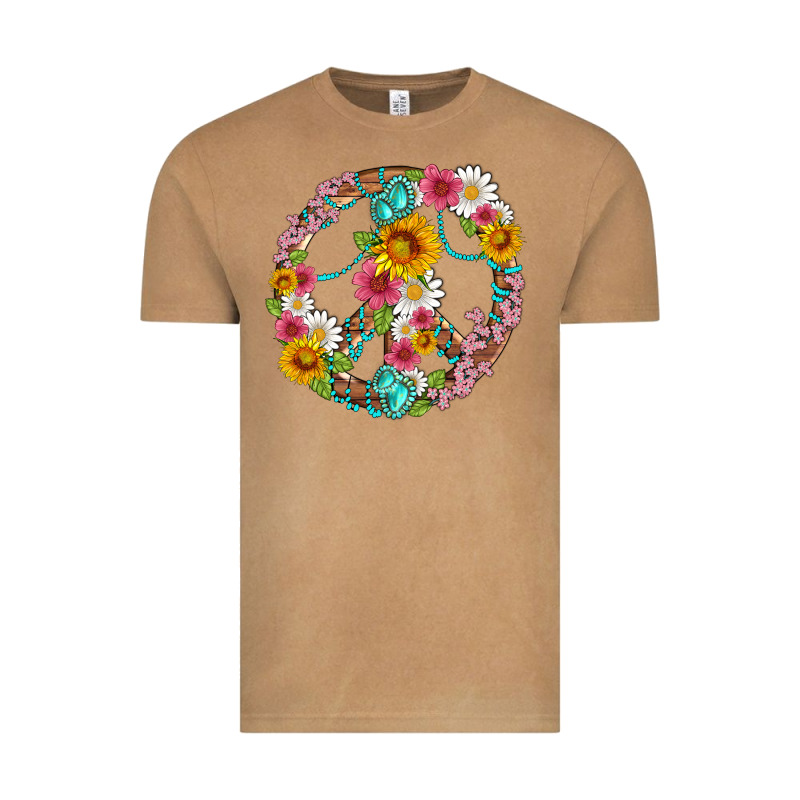 Floral Peace Sign With Gemstone Vintage Tee by Artiststas | Teevron