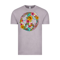 Vintage Zinc floral peace sign with gemstone Vintage Tee - Artiststas