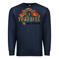 Navy thankful and blessed Premium Sweatshirt - RanaPortraitStore