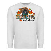 Oatmeal Heather thankful and blessed Premium Sweatshirt - RanaPortraitStore