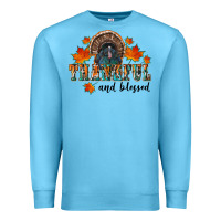 Ocean Blue thankful and blessed Premium Sweatshirt - RanaPortraitStore