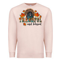 Pale Pink thankful and blessed Premium Sweatshirt - RanaPortraitStore