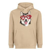Mushroom husky with love glasses Heavyweight Hoodie - RanaPortraitStore