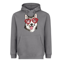 Storm husky with love glasses Heavyweight Hoodie - RanaPortraitStore