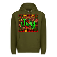 Army Green joy with gloves for Christmas Premium Hoodie - AdoDesignShop