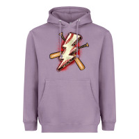 Lavender baseball lightning bolt Heavyweight Hoodie - Zillion Design Studio