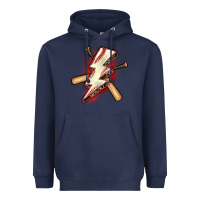 Navy baseball lightning bolt Heavyweight Hoodie - Zillion Design Studio