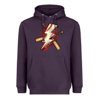 Baseball Lightning Bolt Heavyweight Hoodie | Teevron
