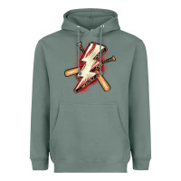 Sage baseball lightning bolt Heavyweight Hoodie - Zillion Design Studio