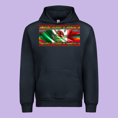 Mexico Flag Serape Roses Leopard And Glitter Licanse Plate Urban Hoodie Designed By Artiststas