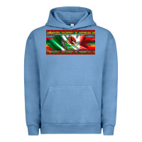 Pigment Pebble Blue mexico flag serape roses leopard and glitter licanse plate Urban Hoodie - Artiststas
