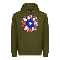 Army Green sunflower puerto rico flag Premium Hoodie - JahusDesignShop
